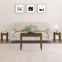 Tafeltjesset 3 st massief grenenhout honingbruin - thumbnail