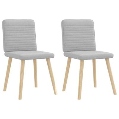 Eetkamerstoelen 2 st stof wolk grijs