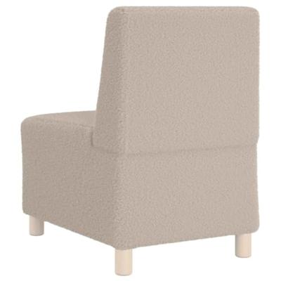Fauteuil 55 cm gekrulde wolachtige stof lichtgrijs