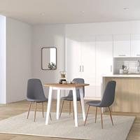 VidaXL Eettafel inklapbaar rond mdf wit - thumbnail