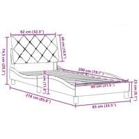Bedframe zonder matras 90x200 cm stof taupe - thumbnail