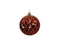 Kerstbal 8 cm rood glans - thumbnail