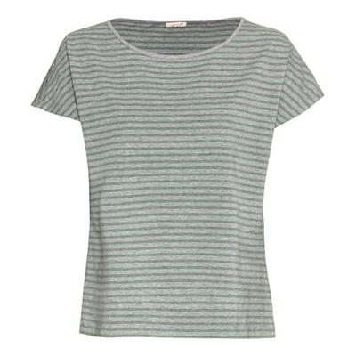 Streepjesshirt, grijs/jade-gemêleerd 36/38