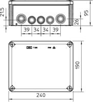 OBO Bettermann T250 Aftakkast (l x b x h) 240 x 190 x 95 mm Grijs-wit (RAL 7035) IP66 1 stuk(s) - thumbnail