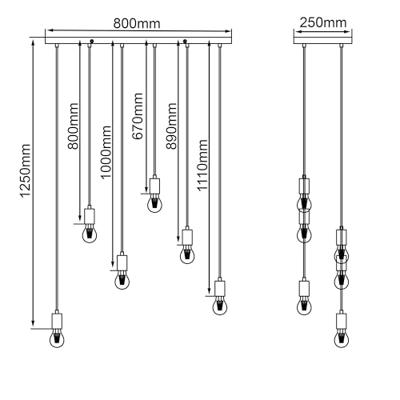 Brilliant 6-lichts hanglampRustik - 99542/76