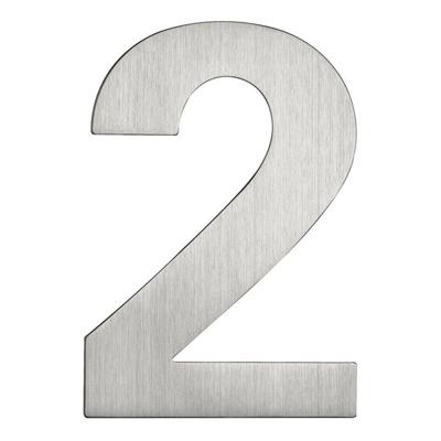 Huiscijfer 2 rvs mat 120 mm
