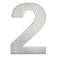 Huiscijfer 2 rvs mat 120 mm - thumbnail