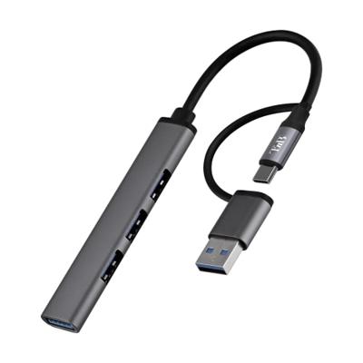 T'nb - Premium USB-A hub, sluit 4 USB-A accessoires tegelijkertijd aan met deze hub - Aluminium