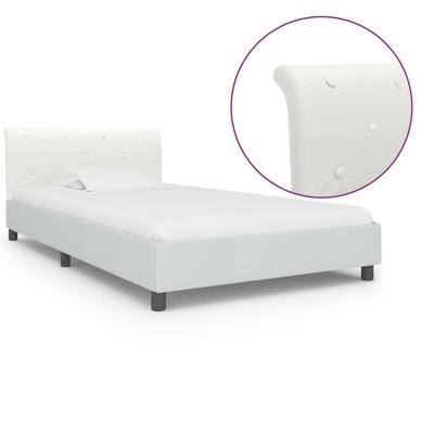 Bedframe kunstleer wit 100x200 cm