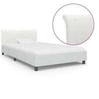 Bedframe kunstleer wit 100x200 cm - thumbnail