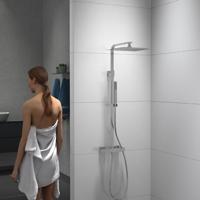 Regendouche Opbouwset Schütte Sumba met Thermostaatkraan Hart-op-hart 15 cm Chroom - thumbnail