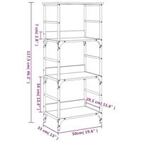 Boekenrek 50x33x117,5 cm bewerkt hout grijs sonoma eikenkleurig - thumbnail