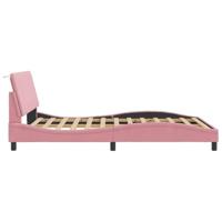 Bedframe met LED-verlichting fluweel roze 120x200 cm - thumbnail