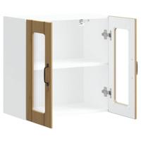 Keukenbovenkast met glazen deur Lucca bewerkt hout artisanaal eiken - thumbnail