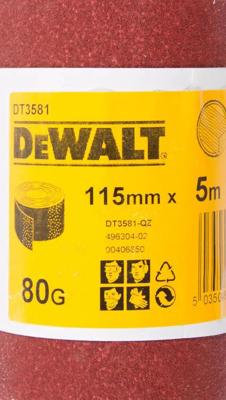 DeWALT DT3581 P80 Schuurpapier rol 5m x 115mm