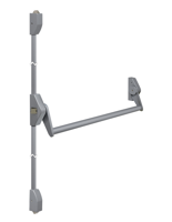 Lips FLAT101M Paniekopener Freedom Line model T | met duwstang | 2 - 3 sluitpunten met nachtschootblokkering | 1160mm kleur rood/zilvergrijs. - - thumbnail