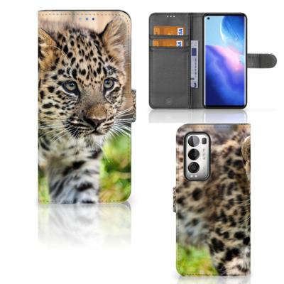 OPPO Find X3 Neo 5G | Telefoonhoesje | Met pasjeshouder | Baby Luipaard