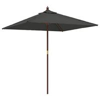 VidaXL Parasol met houten paal 198x198x231 cm antracietkleurig - thumbnail