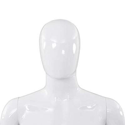 VidaXL Etalagepop mannelijk met glazen voet 175 cm glanzend wit VidaXL Etalagepop mannelijk met glazen voet 175 cm glanzend wit