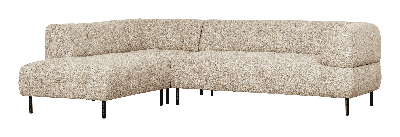 WOOOD Hoekbank 'Lloyd' Links, Geweven stof, kleur Naturel Melange