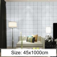 Creatieve PVC Autohesion bakstenen decoratie behang stickers slaapkamer woonkamer muur waterdicht behang roll grootte: 45 x 1000cm (wit) - thumbnail