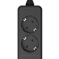 Hama Stekkerdoos 6-voudig Voetschakelaar 3 M (2x 1,5m Incl. Schakelaar) Zwart - thumbnail