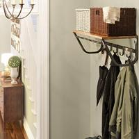 ACAZA Wandkapstok Vintage bruin - thumbnail