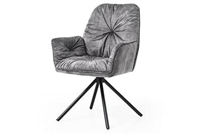 Artistiq Eetkamerstoel 'Gadi' Velvet, kleur grijs