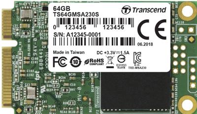 Transcend MSA230S mSATA SSD harde schijf 64 GB mSATA Transcend MSA230S mSATA SSD harde schijf 64 GB mSATA