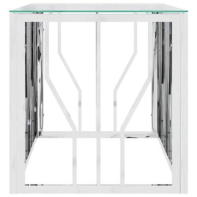Salontafel 110x45x45 cm roestvrij staal en glas Salontafel 110x45x45 cm roestvrij staal en glas