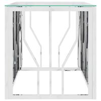 Salontafel 110x45x45 cm roestvrij staal en glas - thumbnail