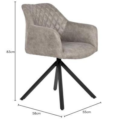 Stoel DKD Home Decor Zwart Grijs 55 x 58 x 83 cm