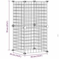 VidaXL Huisdierenkooi met 8 panelen 35x35 cm staal zwart - thumbnail