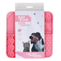 Eat Slow Live Longer Lick Mat Dimensions Rectangle Pink - thumbnail