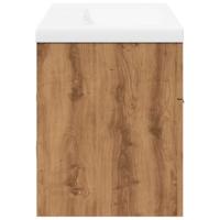 2-delige Badkamermeubelset bewerkt hout artisanaal eikenkleur - thumbnail