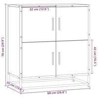 Dressoir 68x35x76 cm bewerkt hout sonoma eikenkleurig - thumbnail