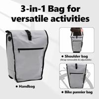 VidaXL Fietstas grijs 34 x 16 x 59 cm polyester - thumbnail