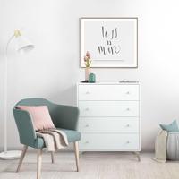 Ladekast - Sweet - 4 lades - Wit - 95 x 77,5 x 40 cm - thumbnail