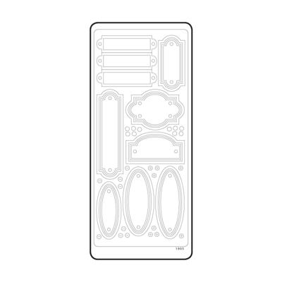 Vaessen Creative • sticker 10x23cm 10pcs zilver labels