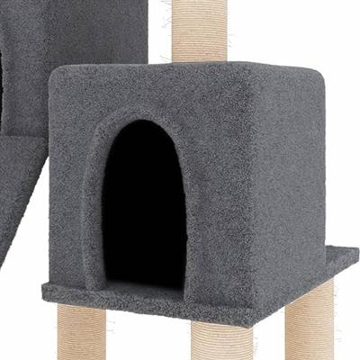 Kattenmeubel met sisal krabpalen 82 cm donkergrijs - thumbnail