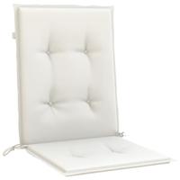 Stoelkussens 2 st lage rug 100x50x4 cm stof gemleerd crme - thumbnail