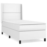 Boxspring met matras kunstleer wit 100x200 cm - thumbnail