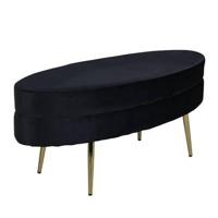 Nohr Hocker 'Larenzo' Velvet, kleur Zwart - thumbnail