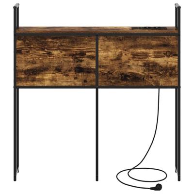 Bergend Hoofdeinde met Oplaadstation Gerookt eiken 100 cm