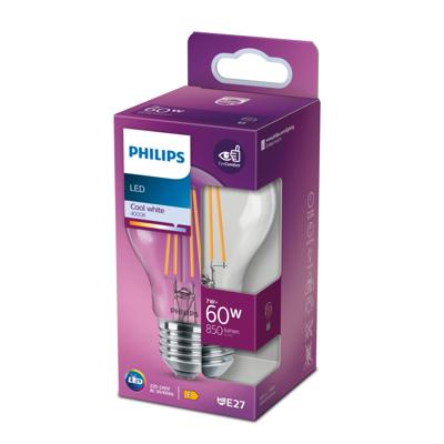 Philips LED 78400301 LED-lamp Energielabel E (A - G) E27 7 W = 60 W Neutraalwit (Ø x l) 6 cm x 10.6 cm 1 stuk(s)
