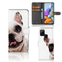 Samsung Galaxy A21s Telefoonhoesje met Pasjes Franse Bulldog - thumbnail