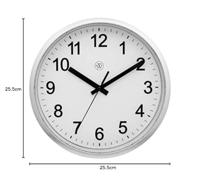 NeXtime NX-7307ZI-V2 Wandklok NXT Diam. 25,5cm Kunststof Zilver, Witte Wijzerplaat, 'Robust' Stil Uurwerk - thumbnail