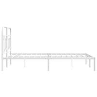 Bedframe met hoofdbord metaal wit 120x200 cm - thumbnail