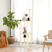VidaXL Kattenmeubel met sisal krabpalen 176 cm crèmekleurig - thumbnail