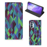 OPPO Find X3 Lite Stand Case Abstract Green Blue - thumbnail